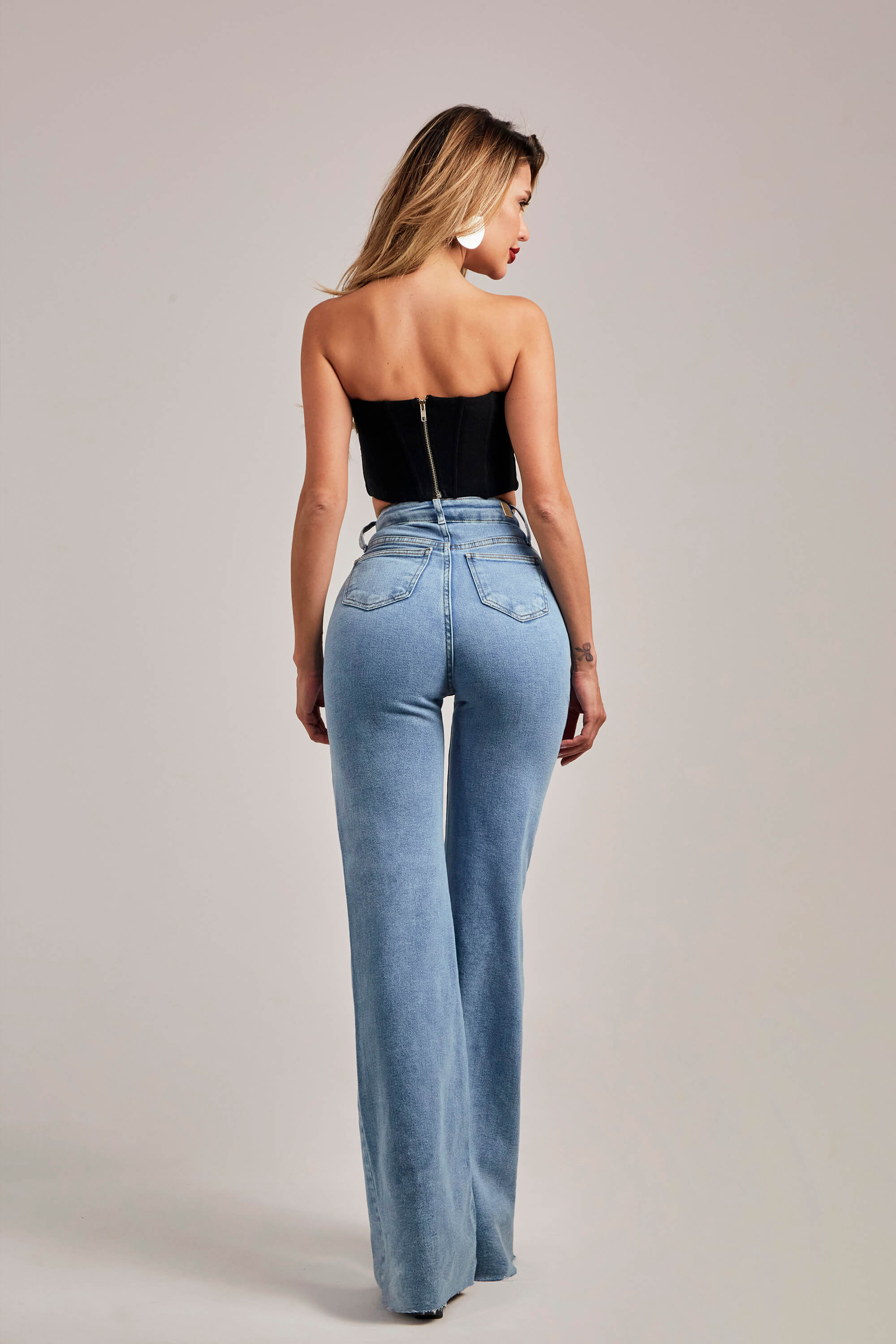 Calça Jeans Modeladora Wide Leg Basic - Modab