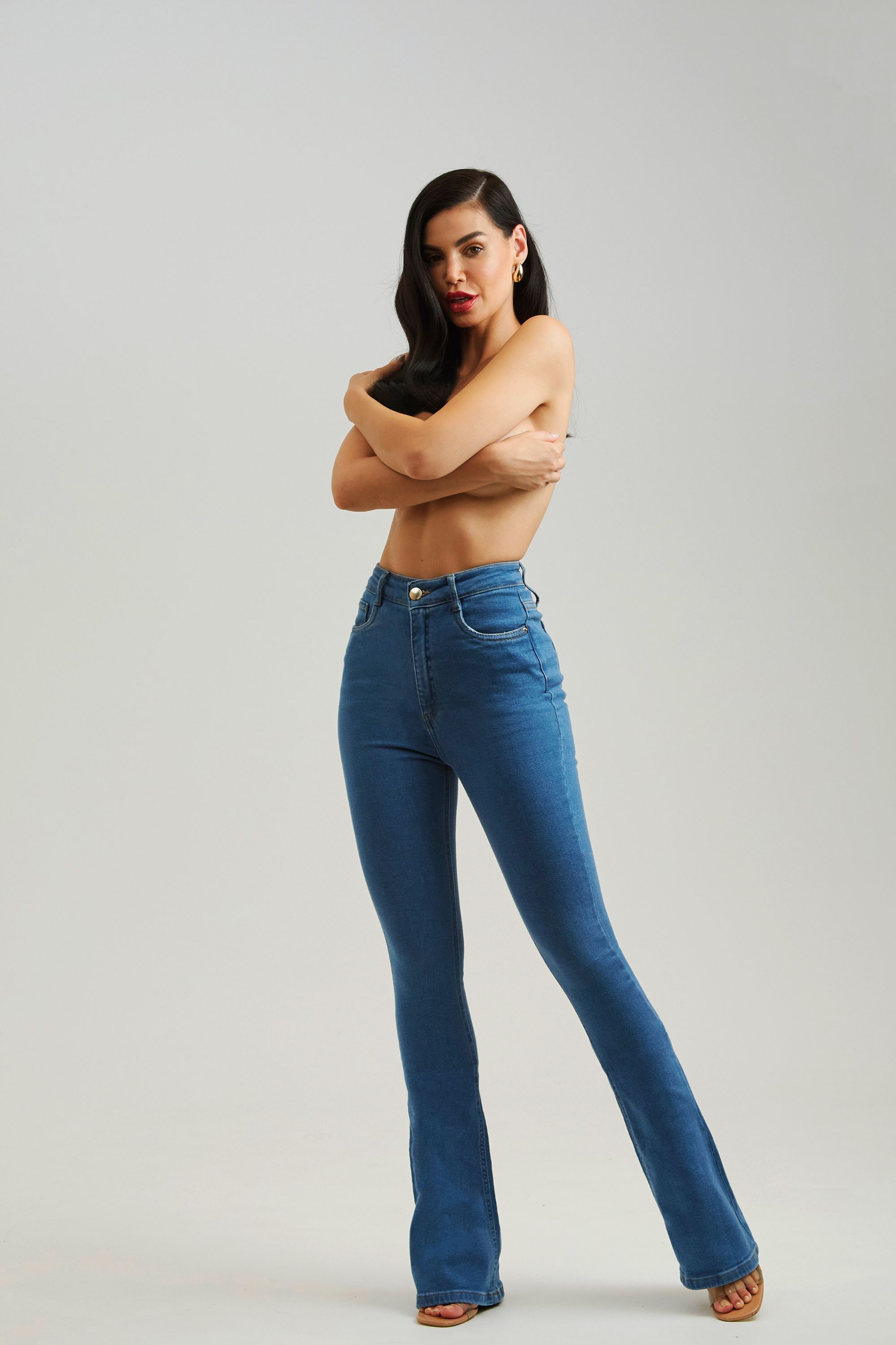 Calça Jeans Ultra Modeladora Flare Escura - Modab