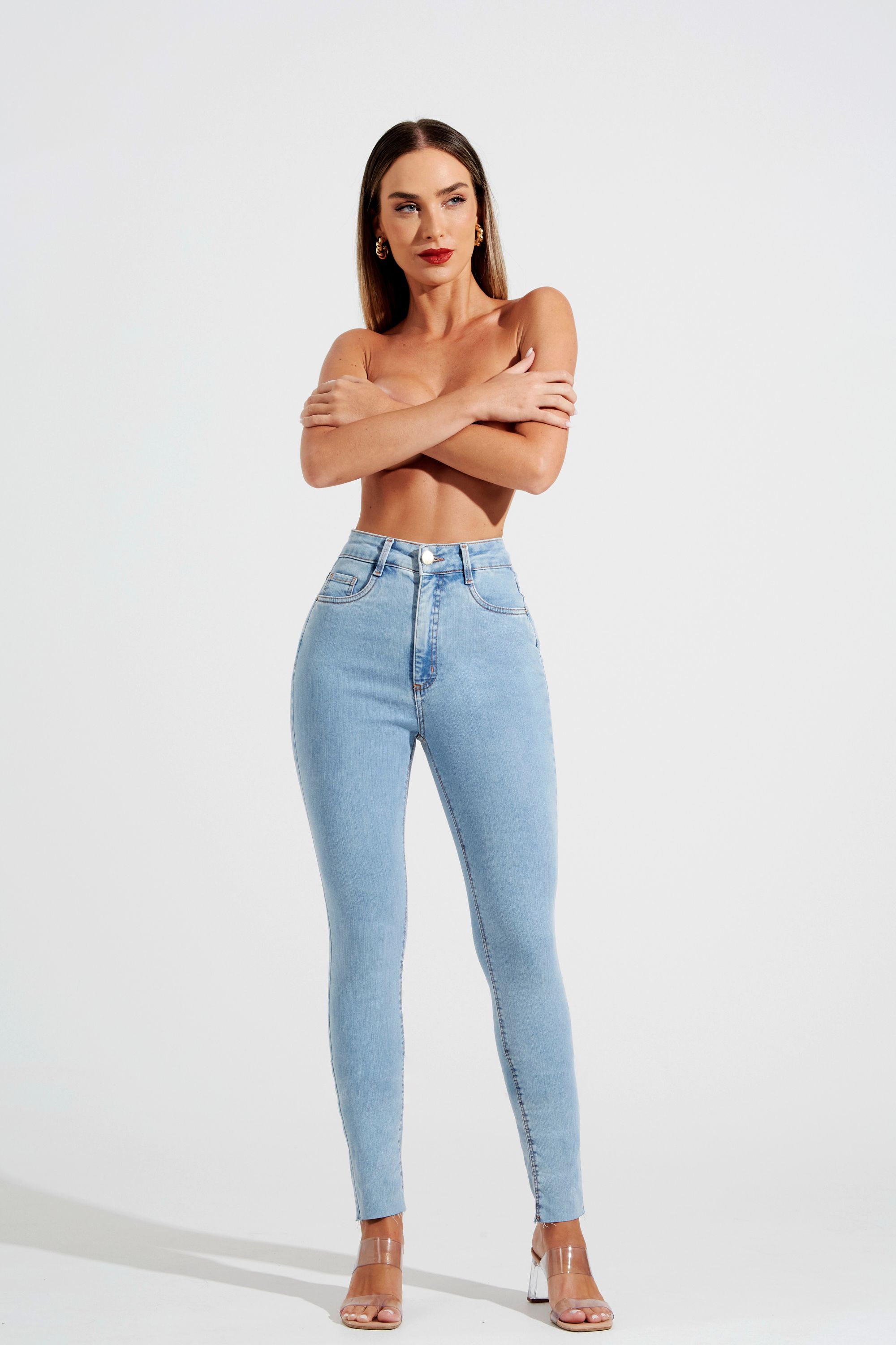 Calça Modeladora Jeans Skinny Cós Duo - BRYSS